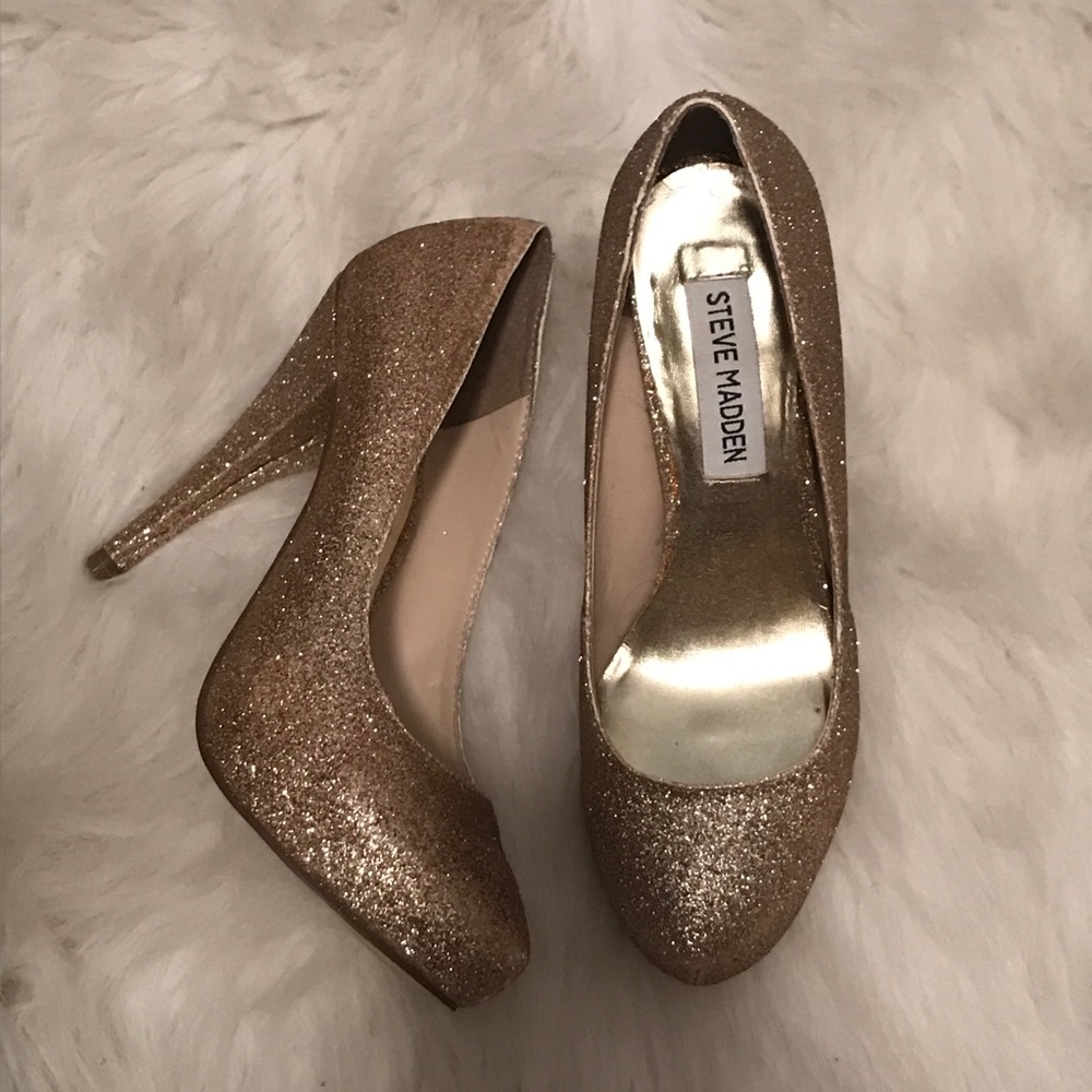 Gold glitter Steve Madden heels